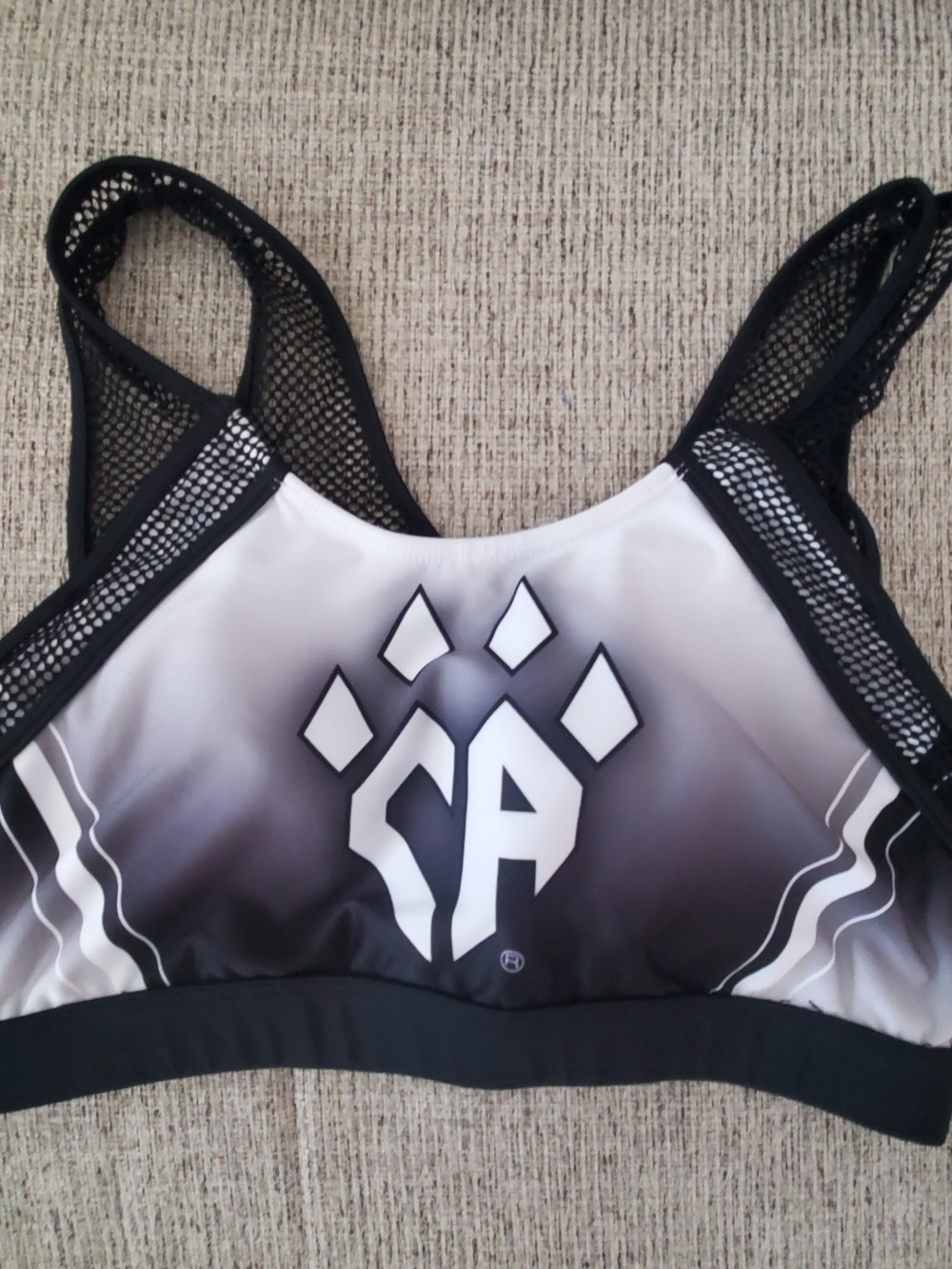 Black & White Women's Cheer Athletics Sports Bra